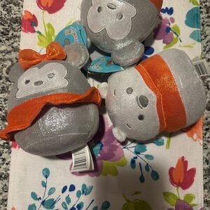 Silver and Orange Plush Toys
